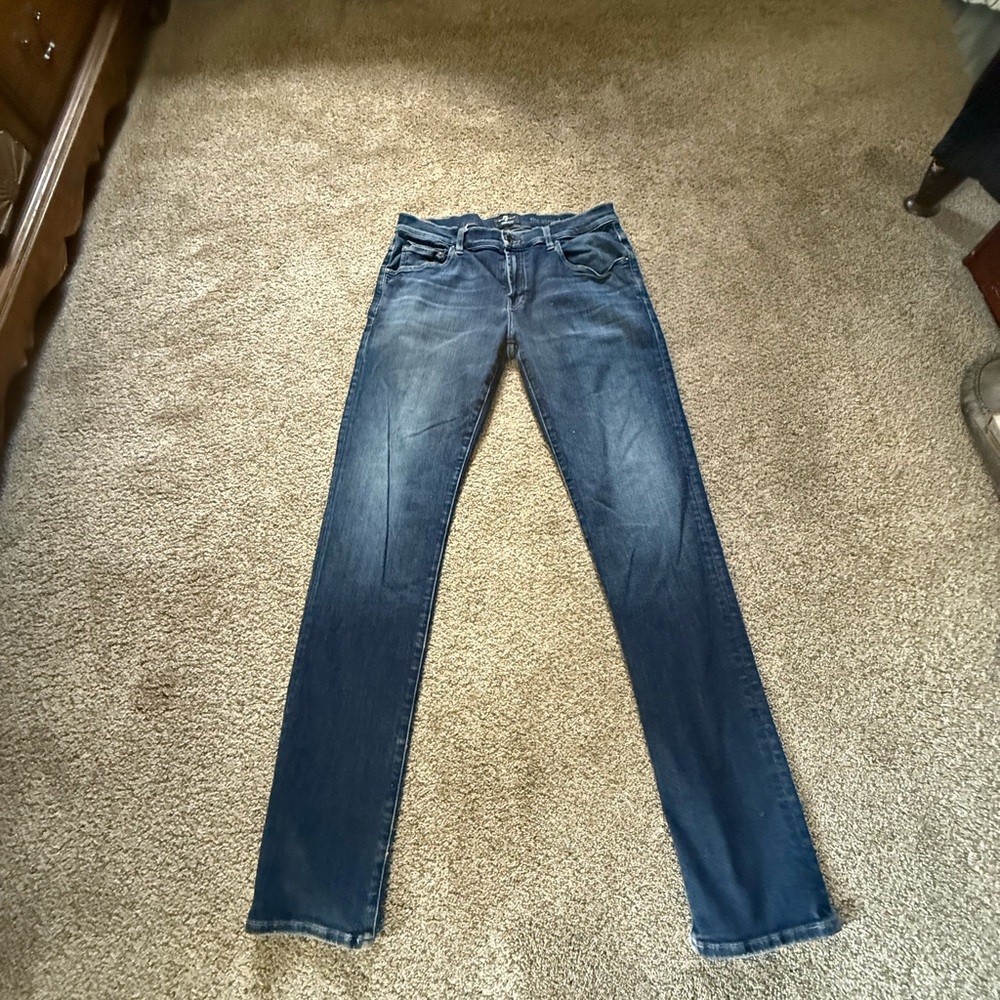 7 For All Mankind Men's Slim Jeans in Dark Blue
